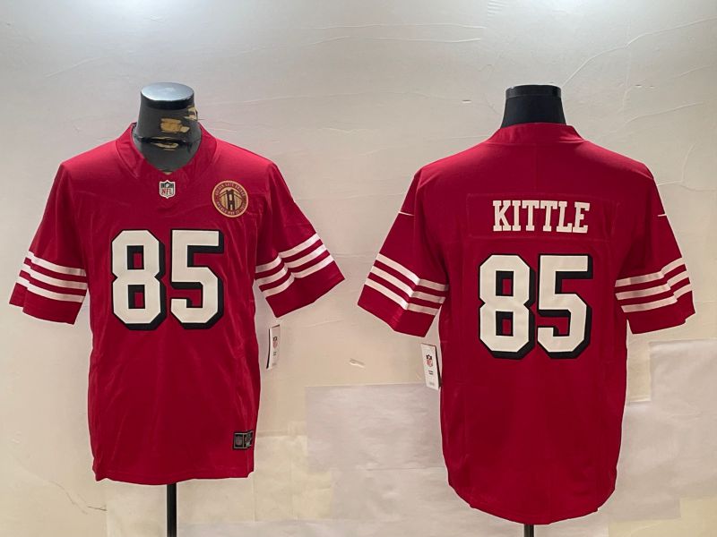 Men San Francisco 49ers #85 Kittle Red three generations 2024 Nike Limited NFL Jersey style 4